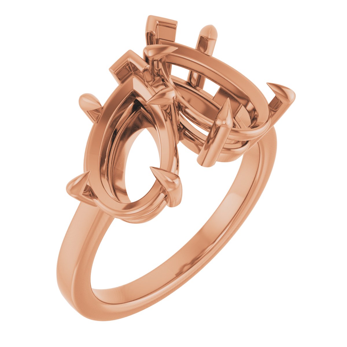 Claw-Prong Two-Stone Engagement Ring
