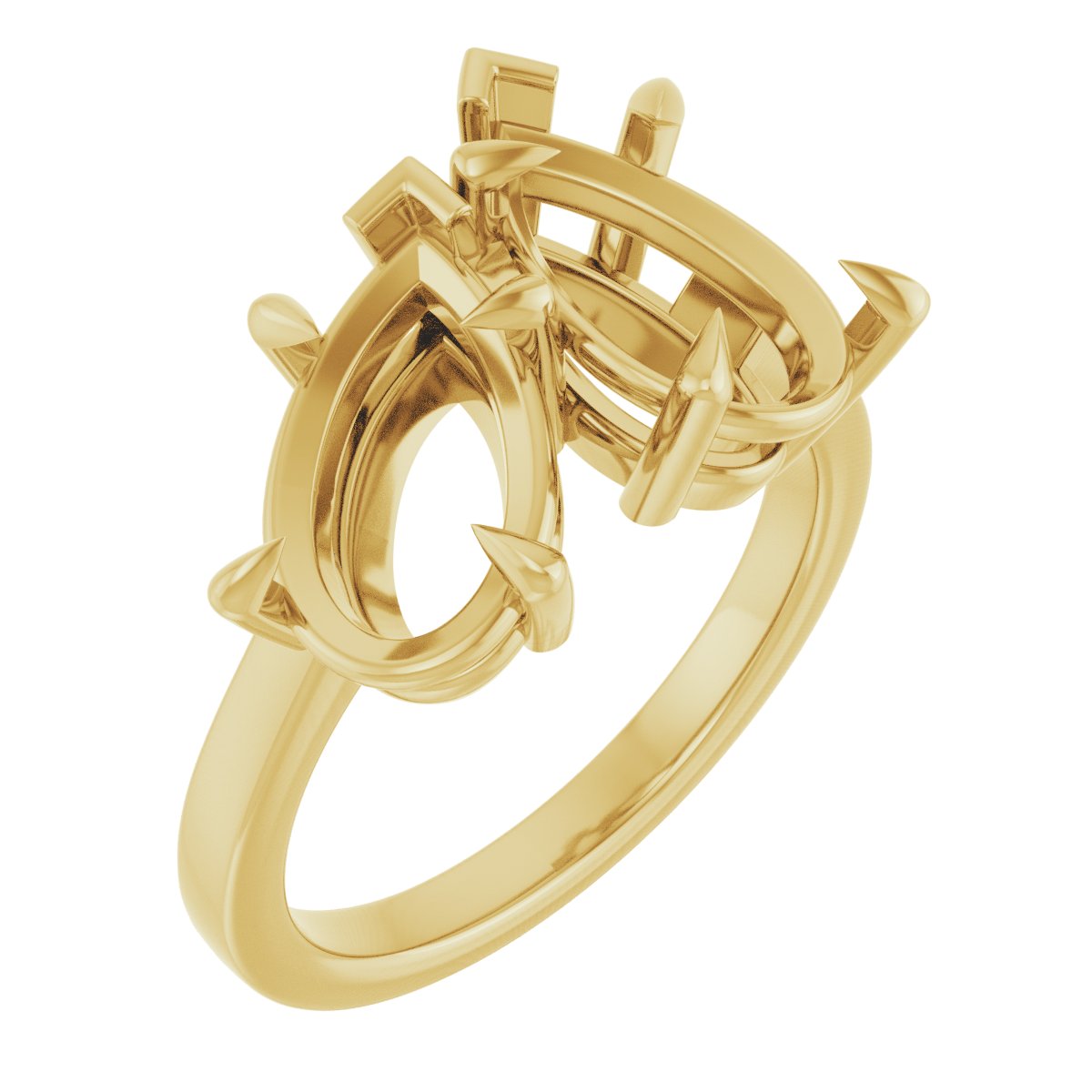 Claw-Prong Two-Stone Engagement Ring