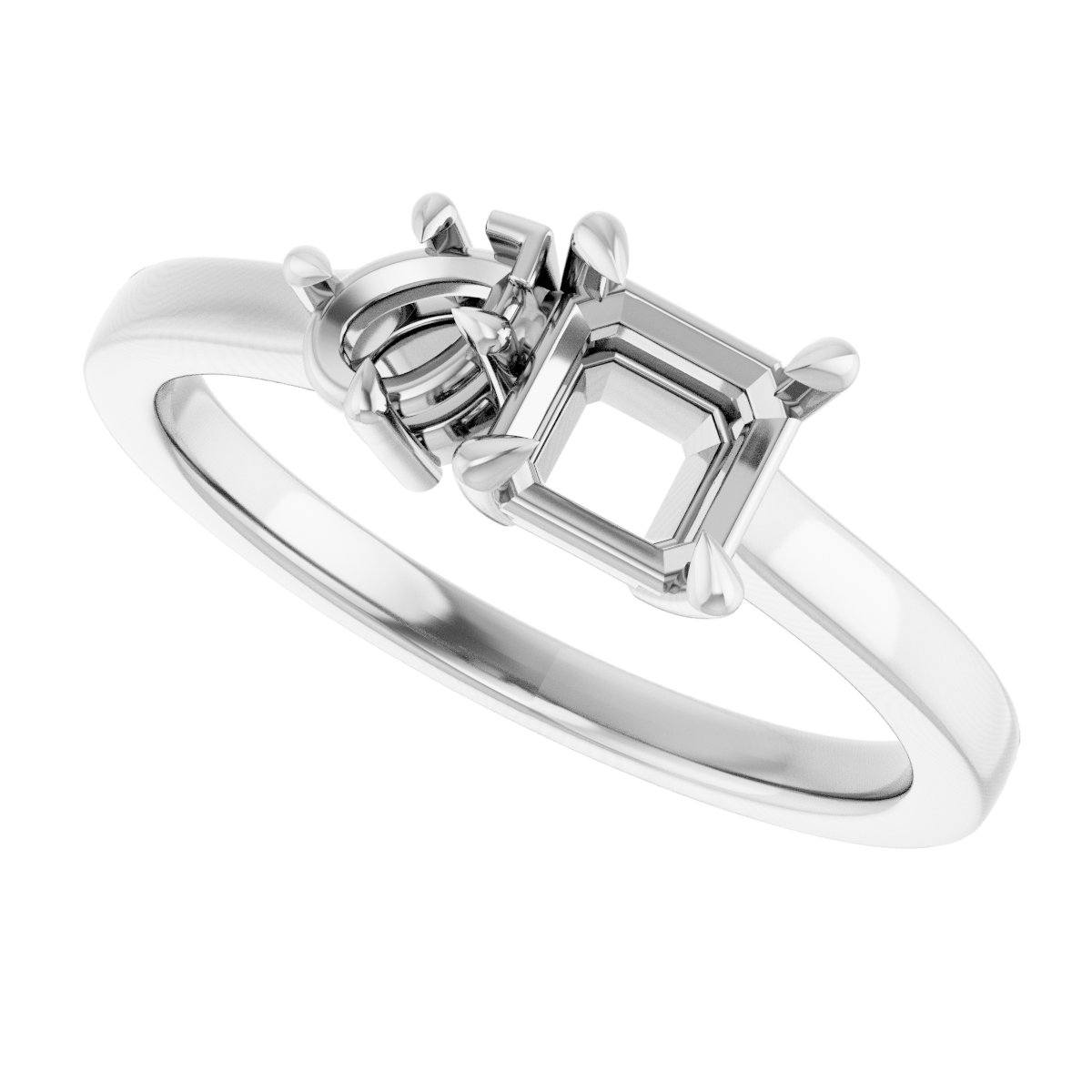5x5 mm Heart Engagement Ring Mounting view 5