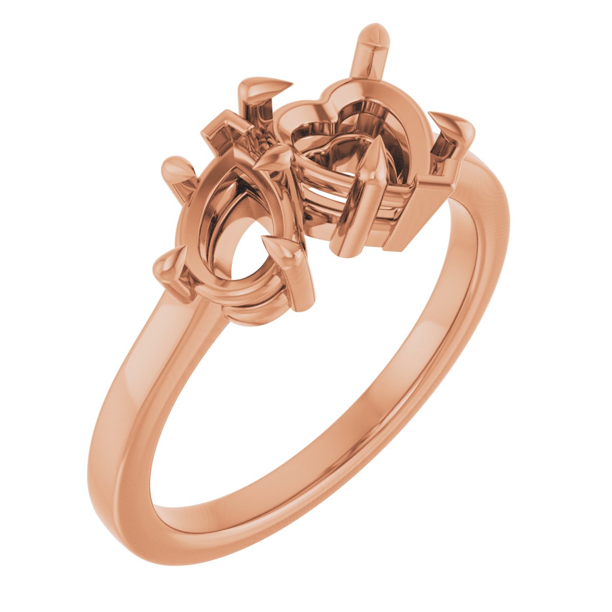 Claw-Prong Two-Stone Engagement Ring