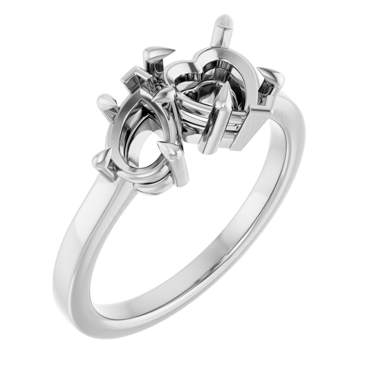 Claw-Prong Two-Stone Engagement Ring