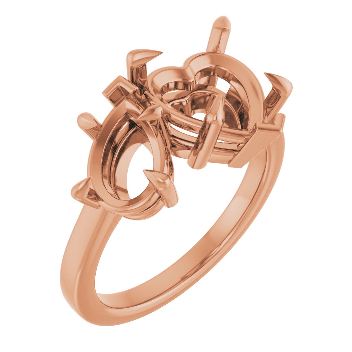 Claw-Prong Two-Stone Engagement Ring