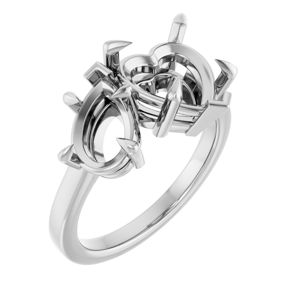 Claw-Prong Two-Stone Engagement Ring