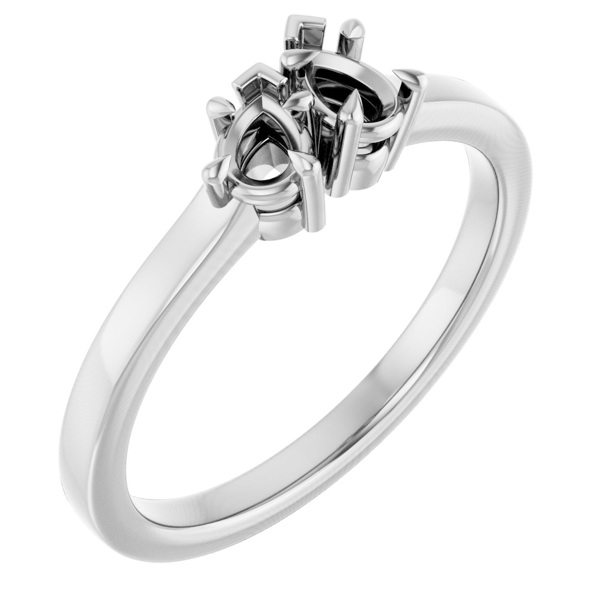 Claw-Prong Two-Stone Engagement Ring