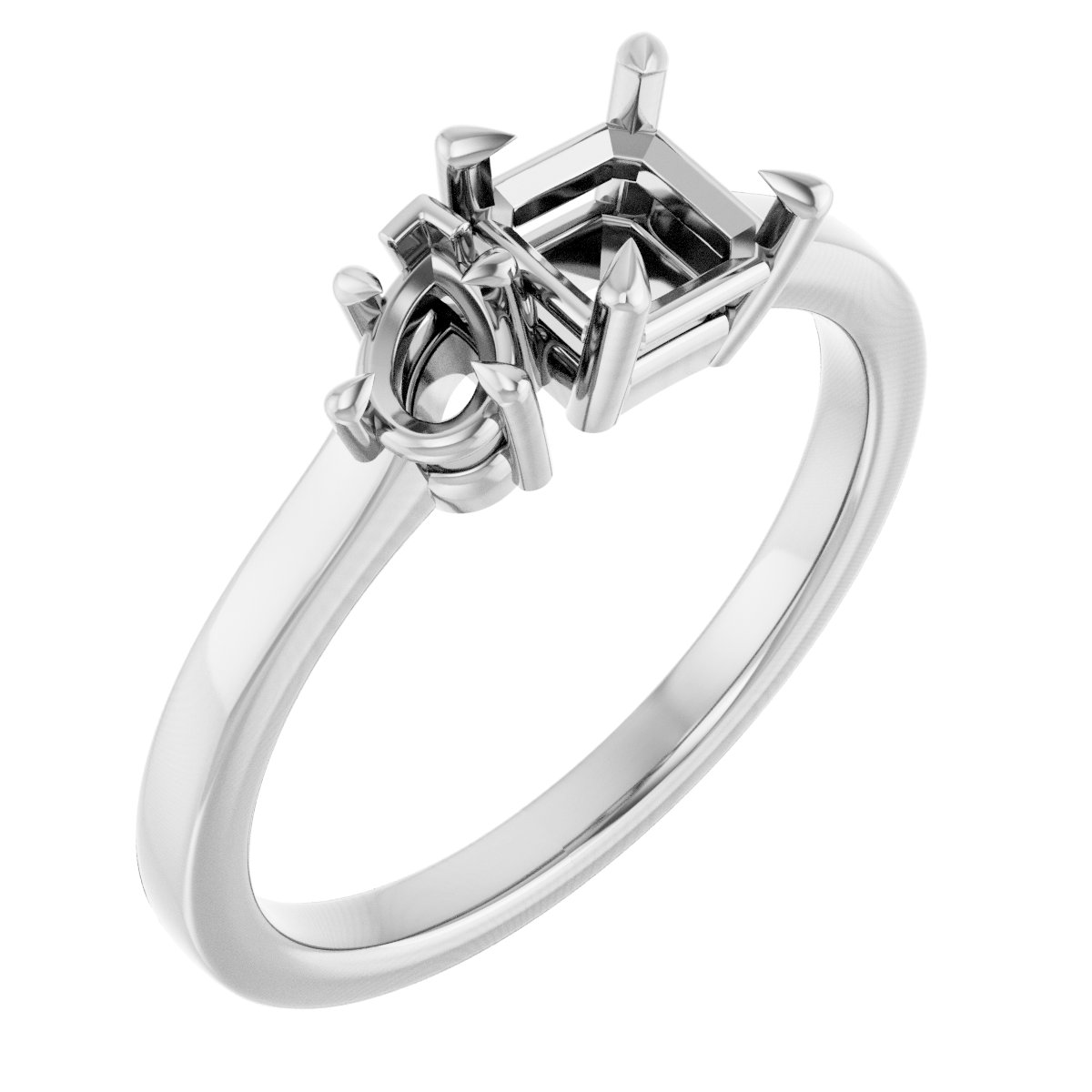 Claw-Prong Two-Stone Engagement Ring
