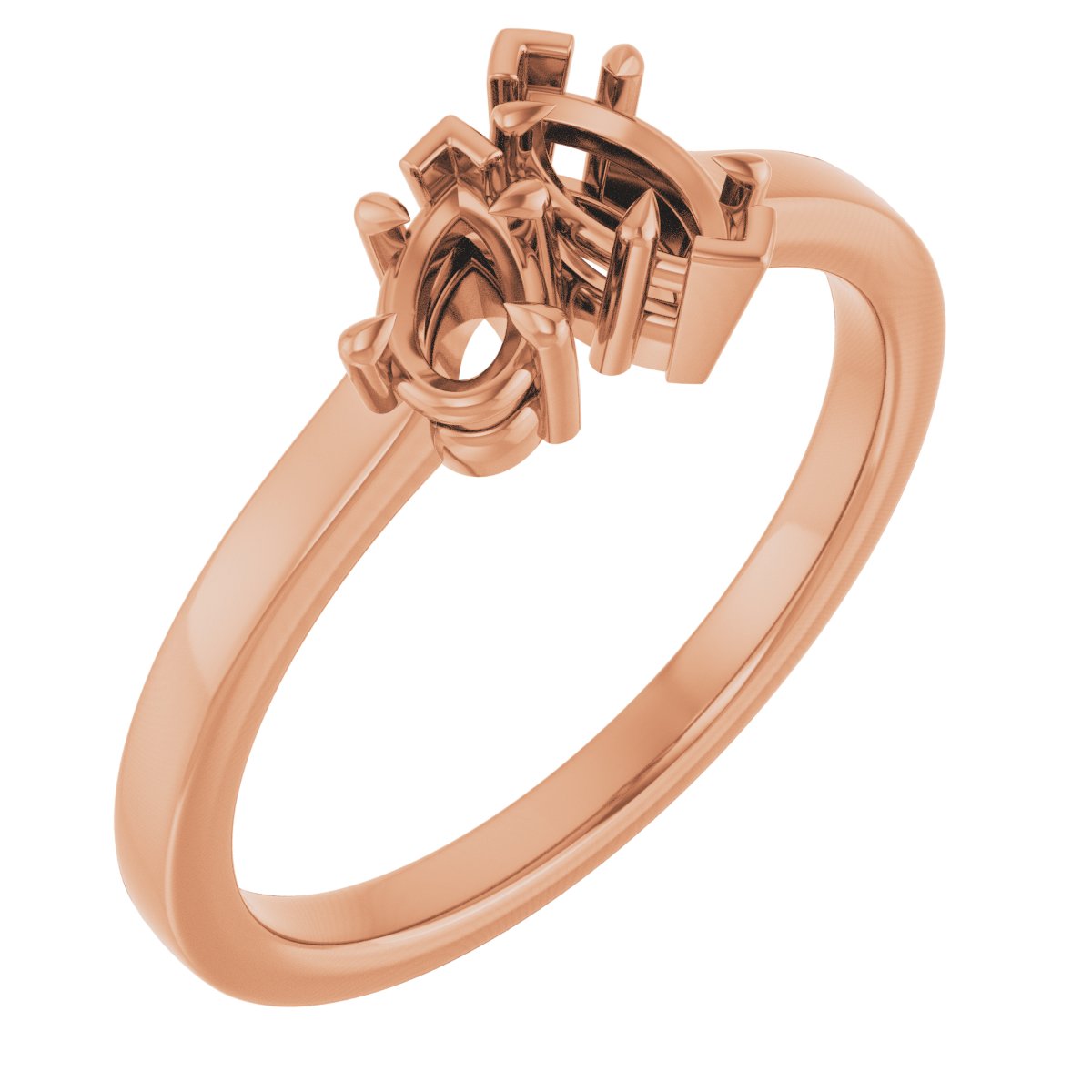 Claw-Prong Two-Stone Engagement Ring