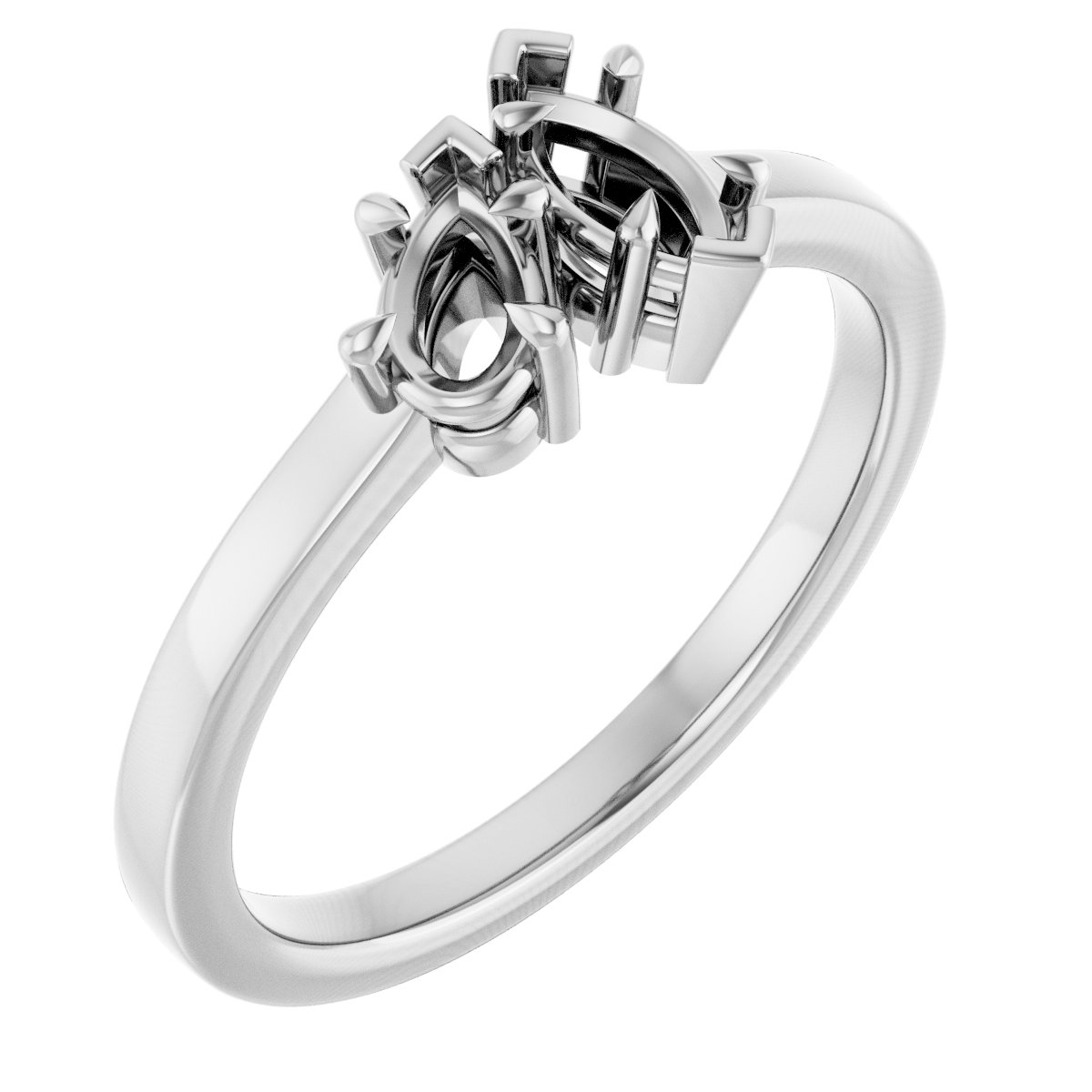 Claw-Prong Two-Stone Engagement Ring
