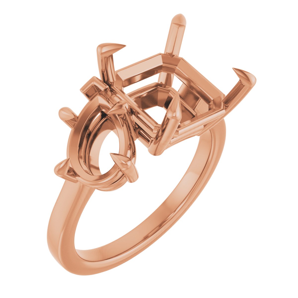 Claw-Prong Two-Stone Engagement Ring
