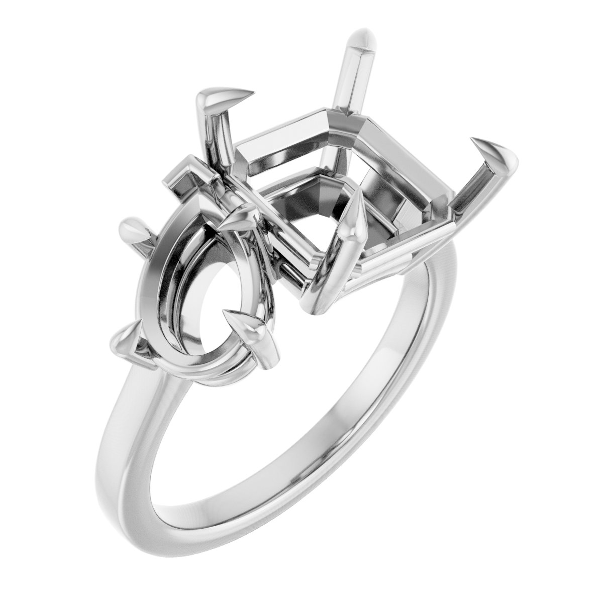 Claw-Prong Two-Stone Engagement Ring