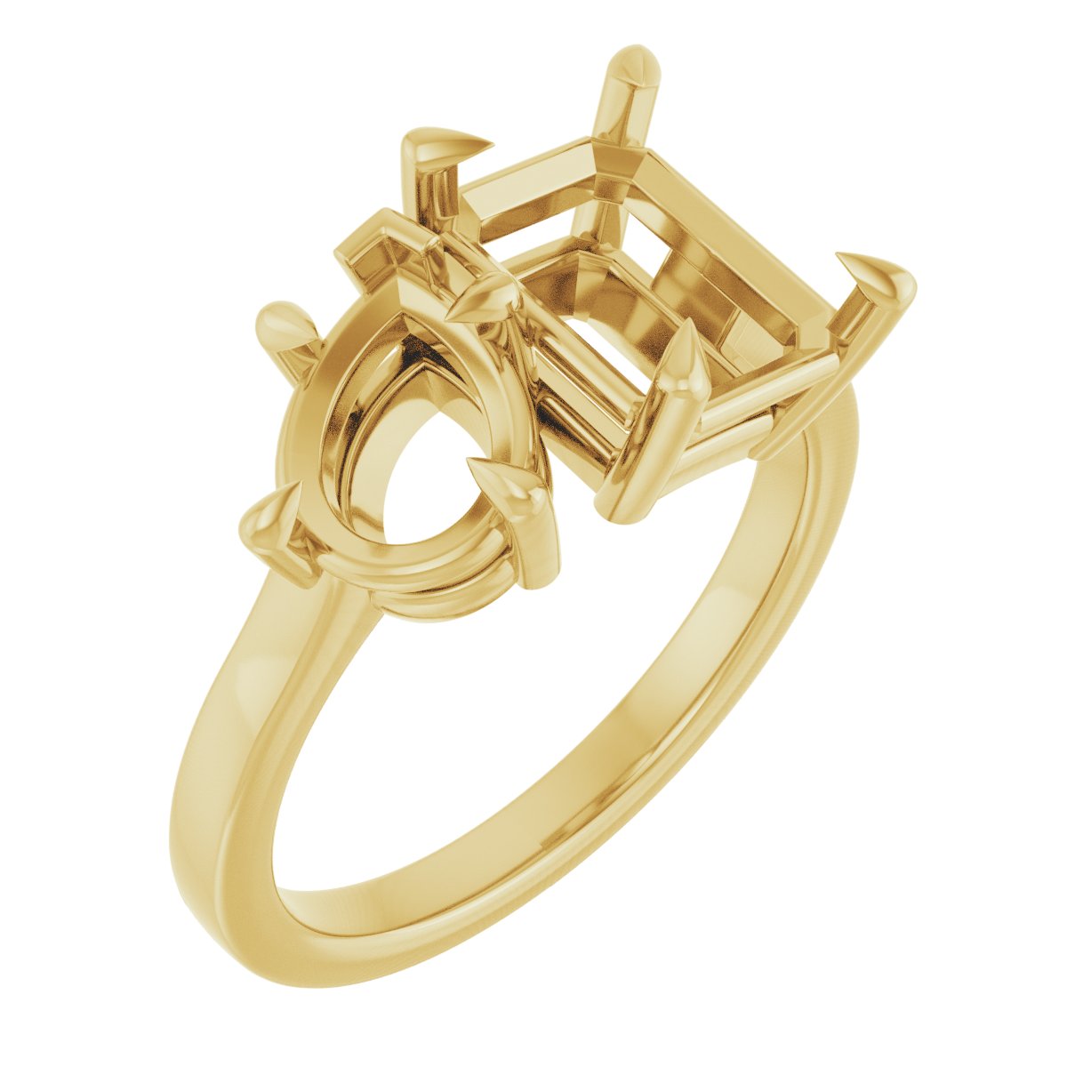 Claw-Prong Two-Stone Engagement Ring