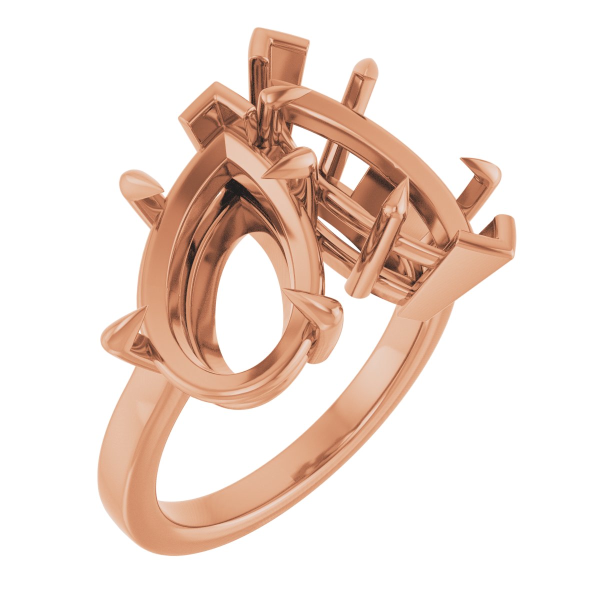 Claw-Prong Two-Stone Engagement Ring