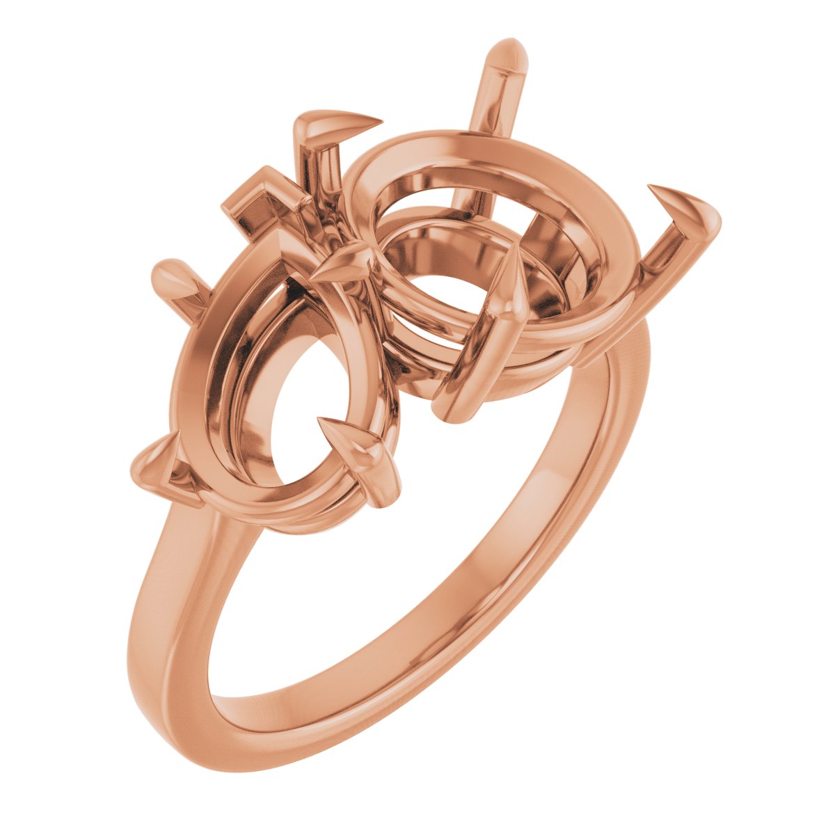 Claw-Prong Two-Stone Engagement Ring