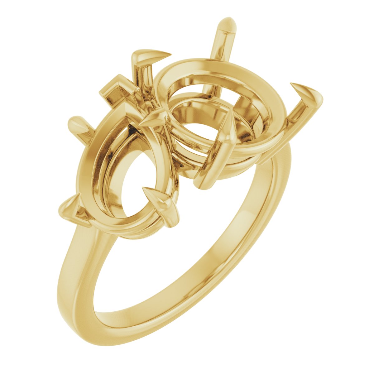 Claw-Prong Two-Stone Engagement Ring
