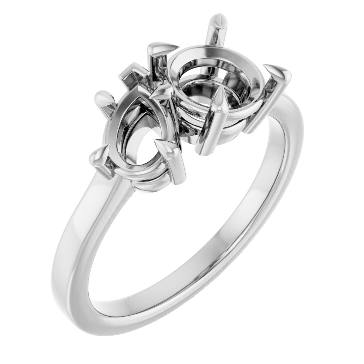 Claw-Prong Two-Stone Engagement Ring