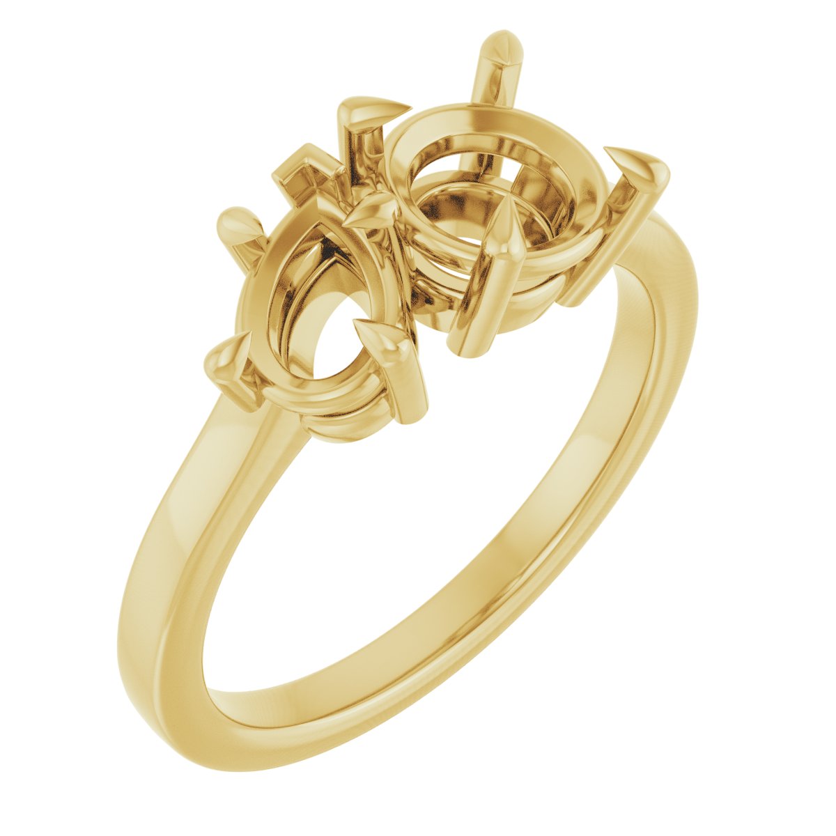Claw-Prong Two-Stone Engagement Ring