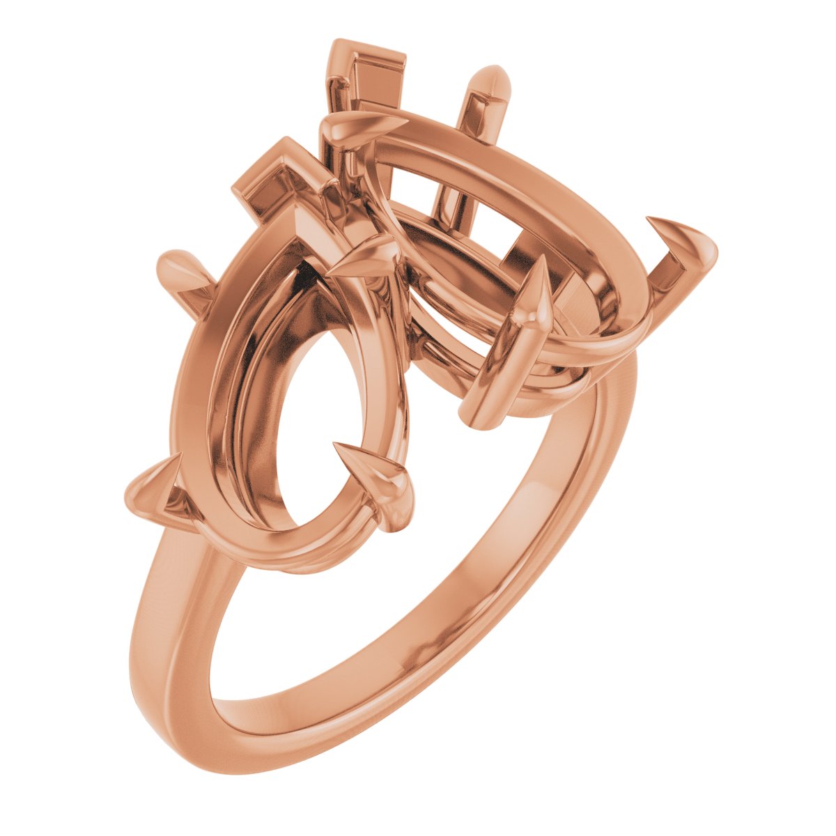 Claw-Prong Two-Stone Engagement Ring