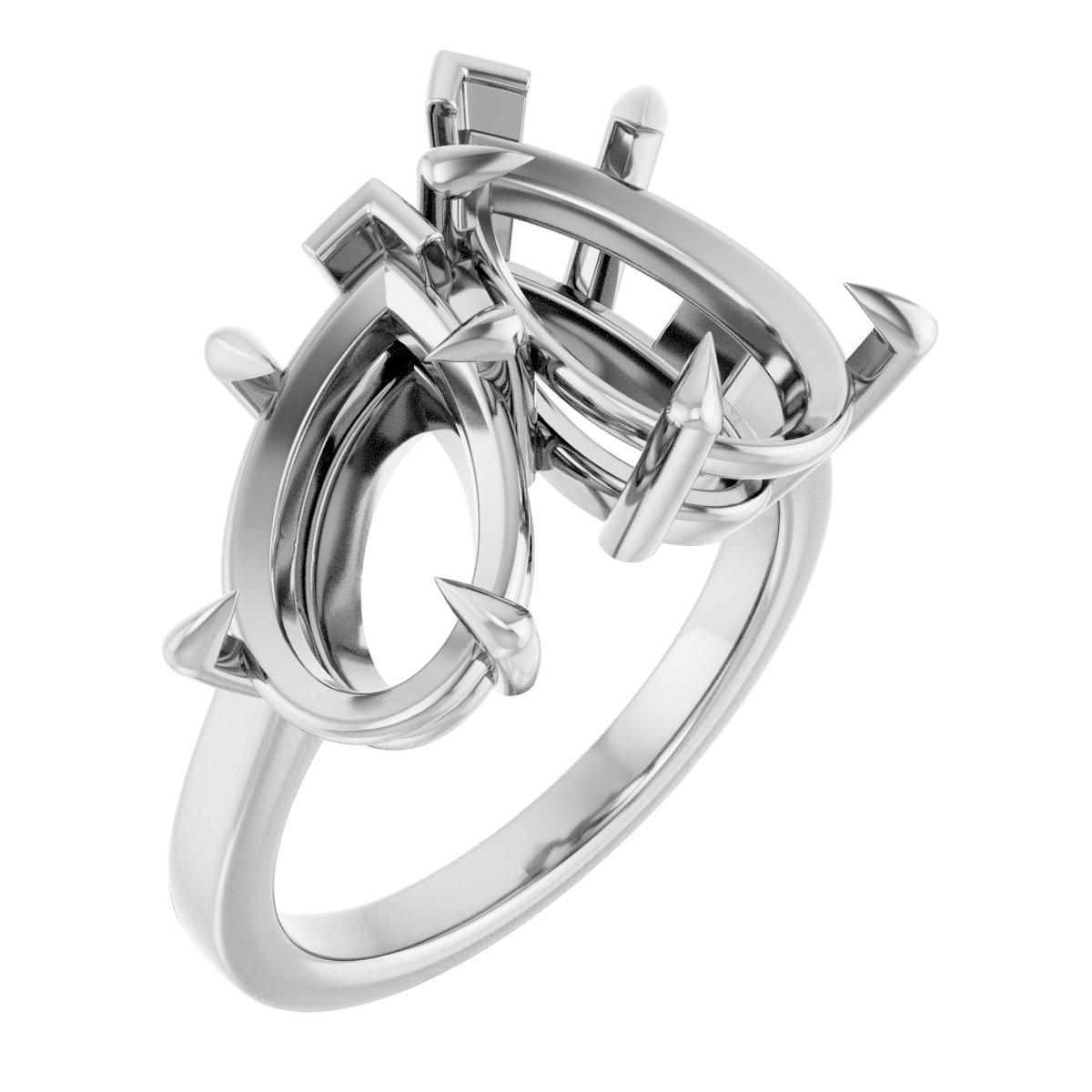 Claw-Prong Two-Stone Engagement Ring