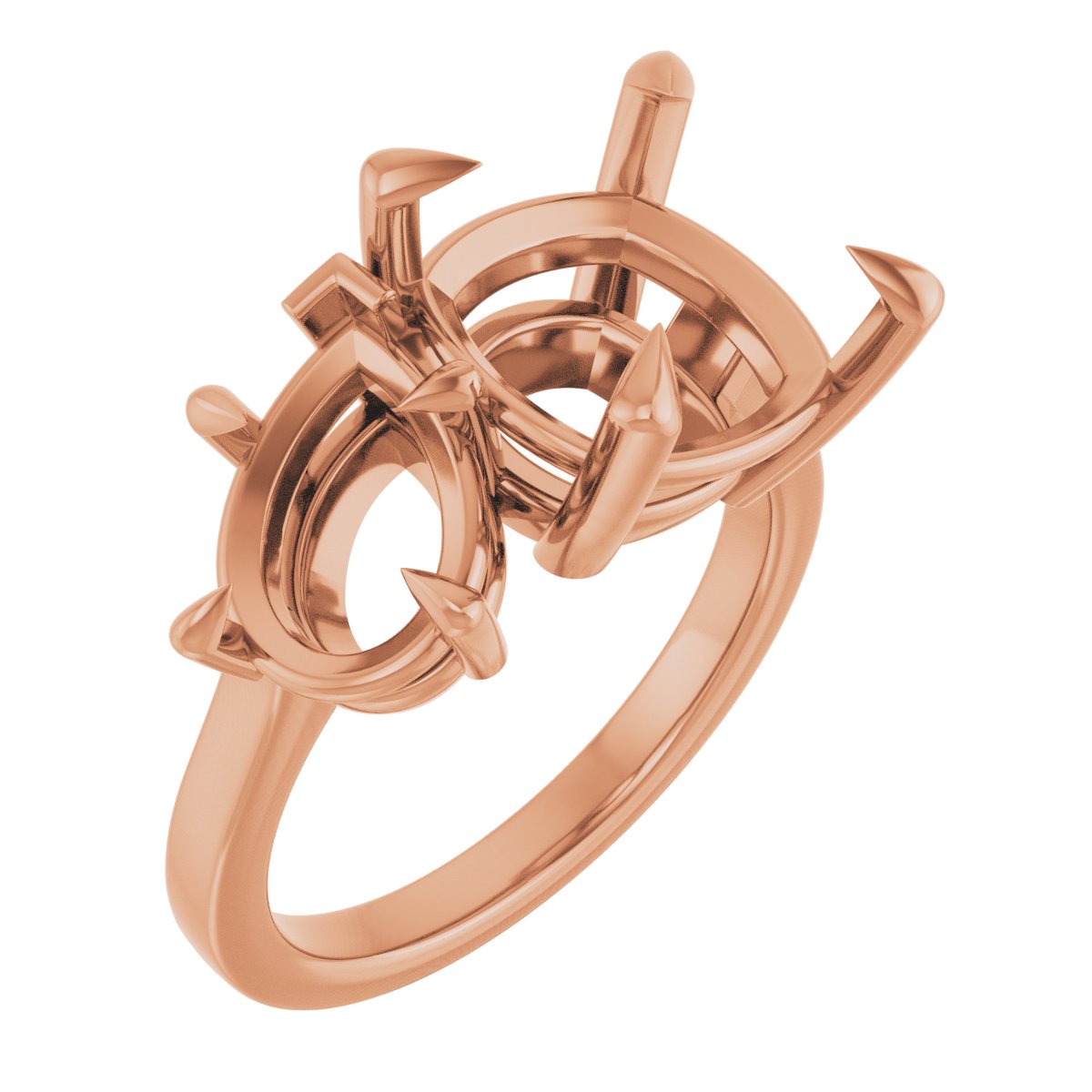 Claw-Prong Two-Stone Engagement Ring