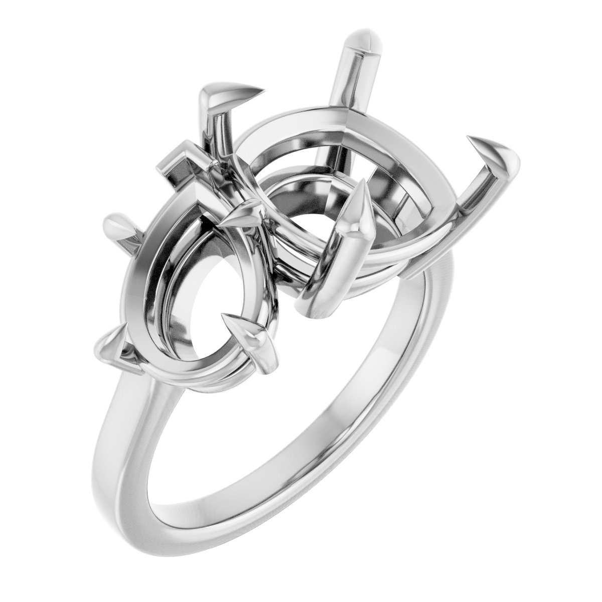 Claw-Prong Two-Stone Engagement Ring
