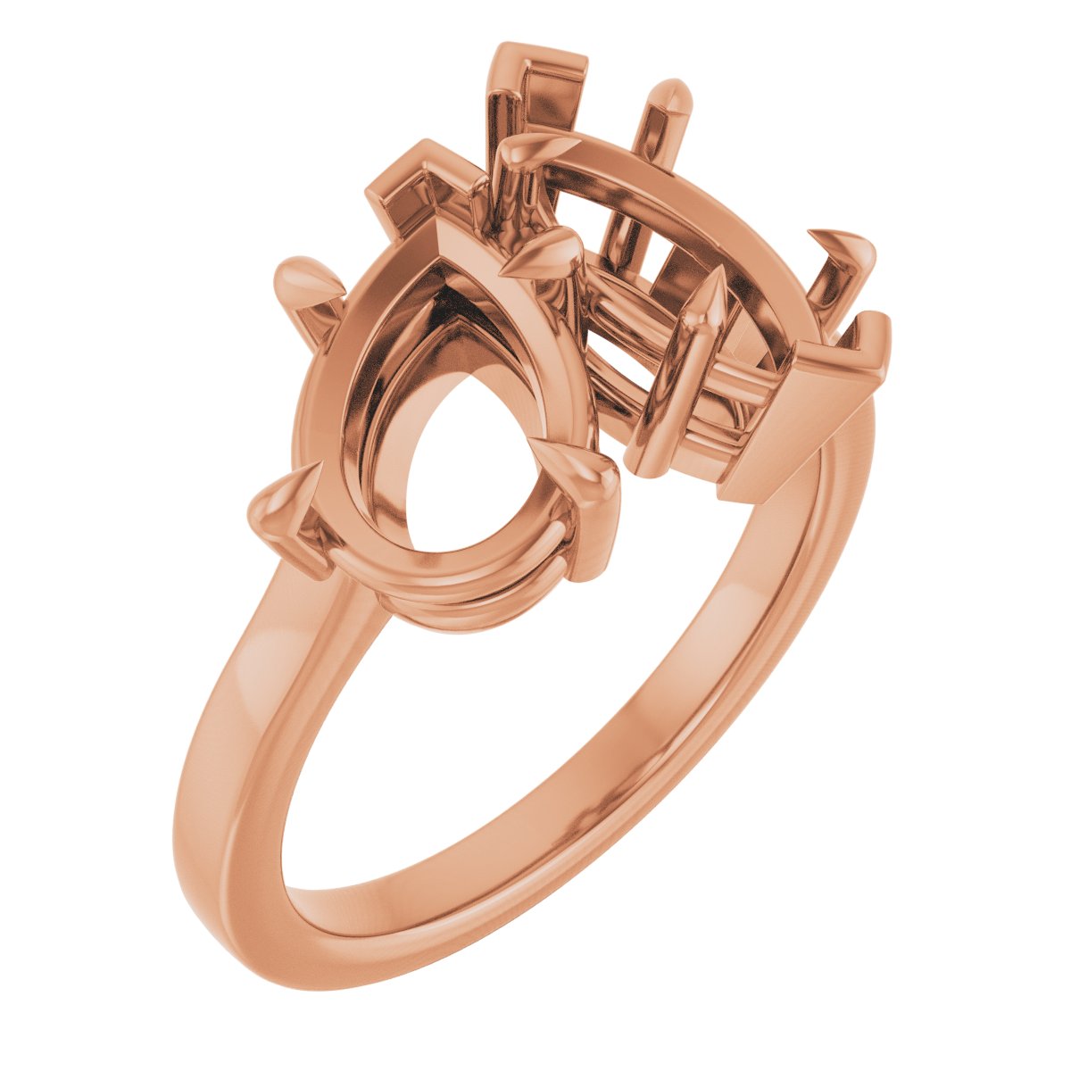 Claw-Prong Two-Stone Engagement Ring