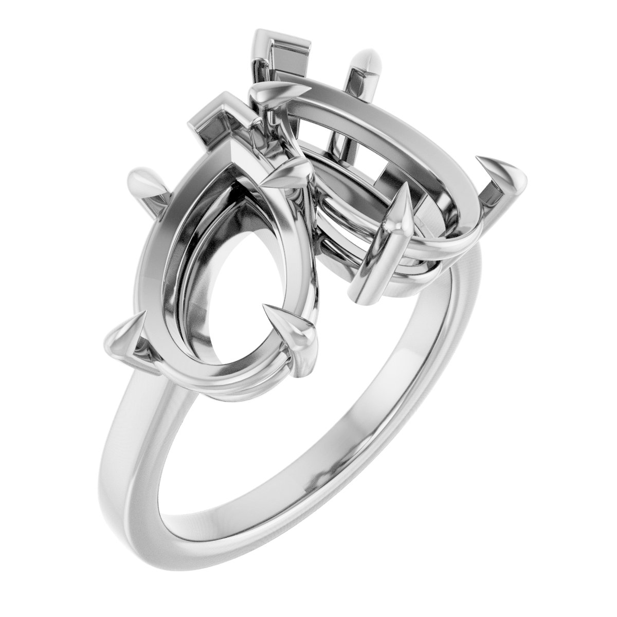 Claw-Prong Two-Stone Engagement Ring