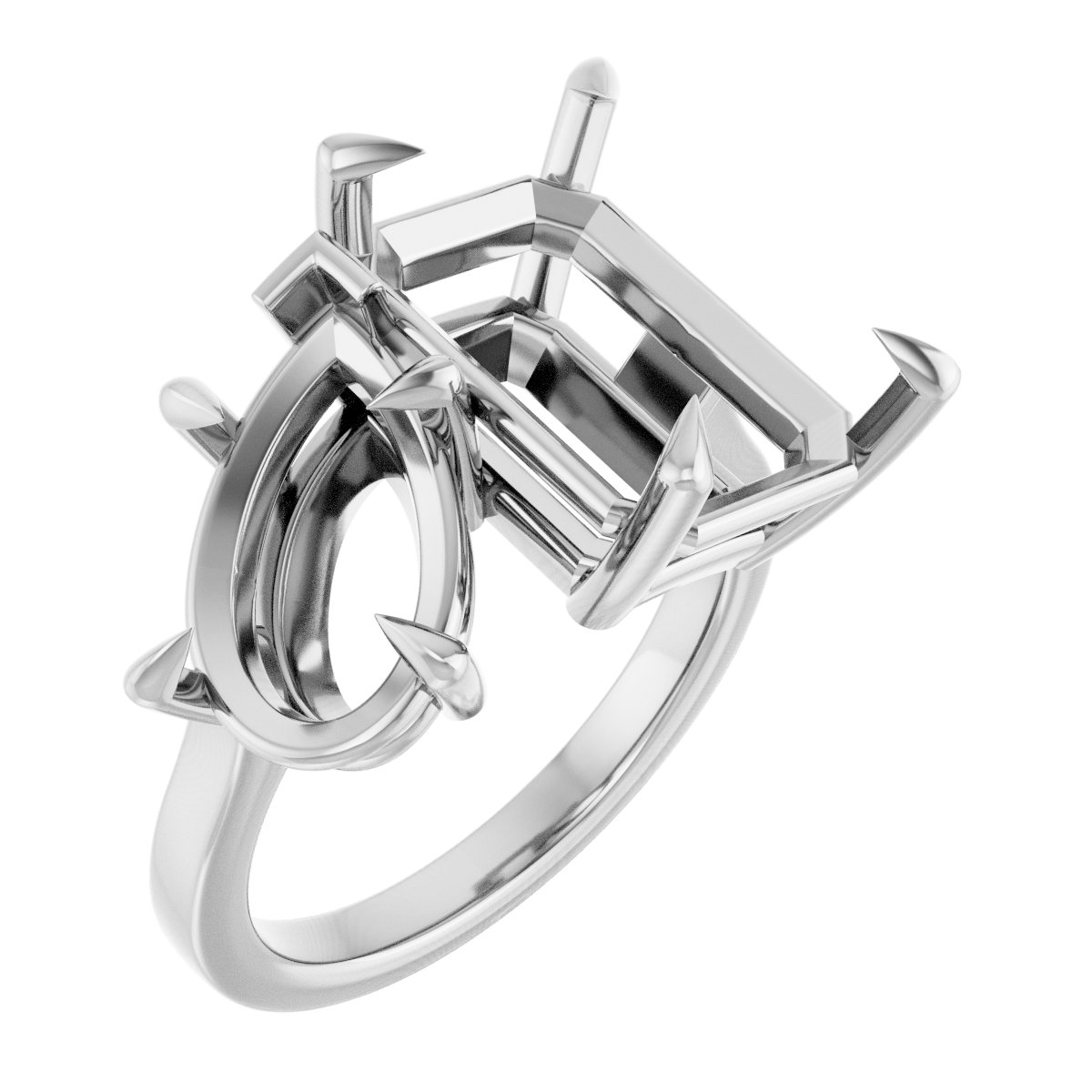 Claw-Prong Two-Stone Engagement Ring