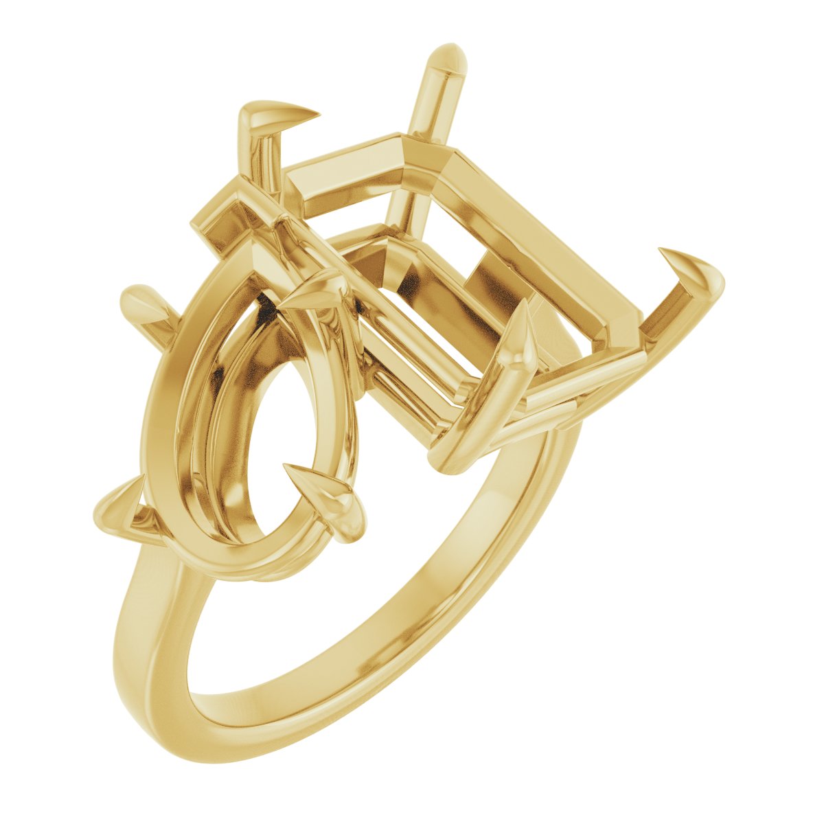 Claw-Prong Two-Stone Engagement Ring