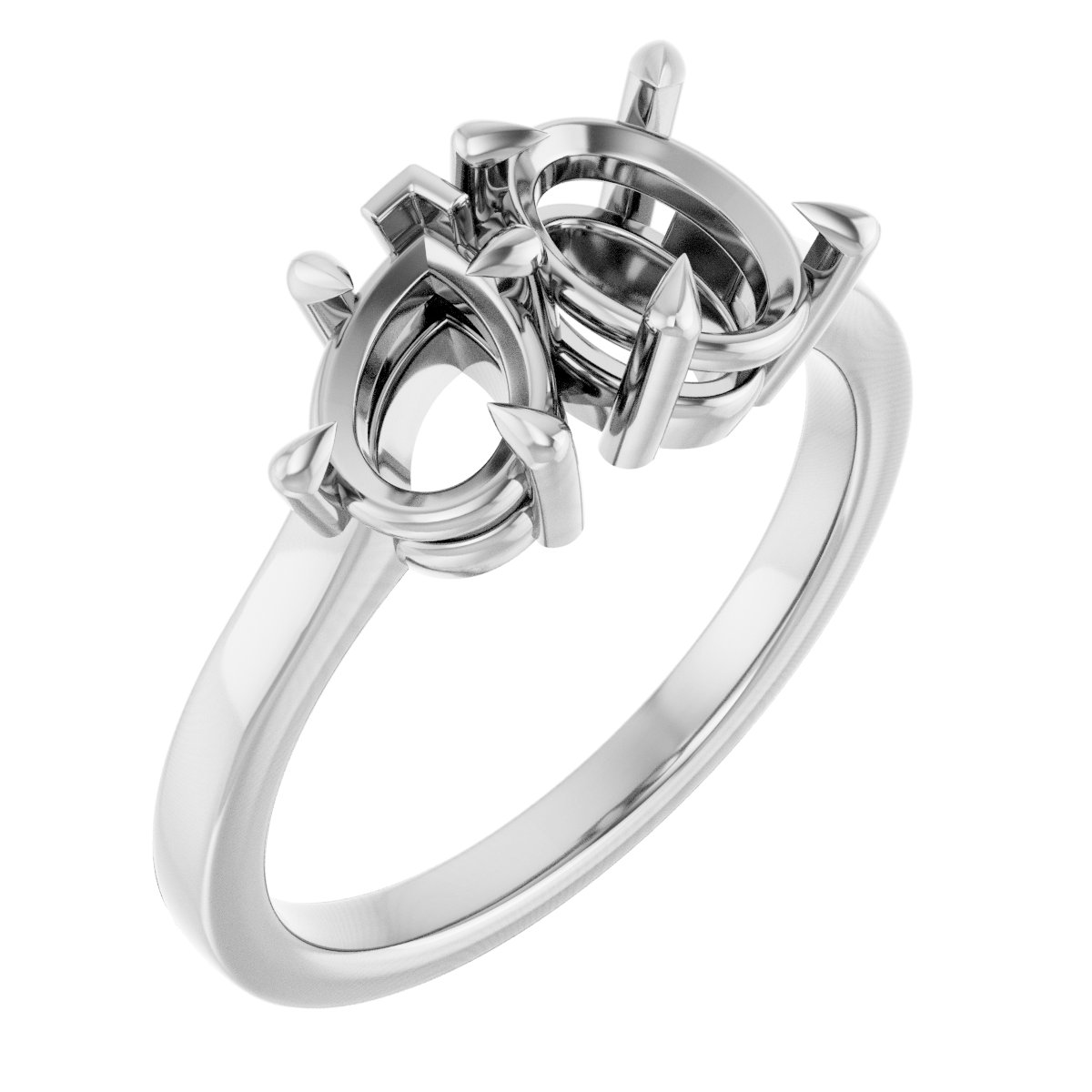 Claw-Prong Two-Stone Engagement Ring