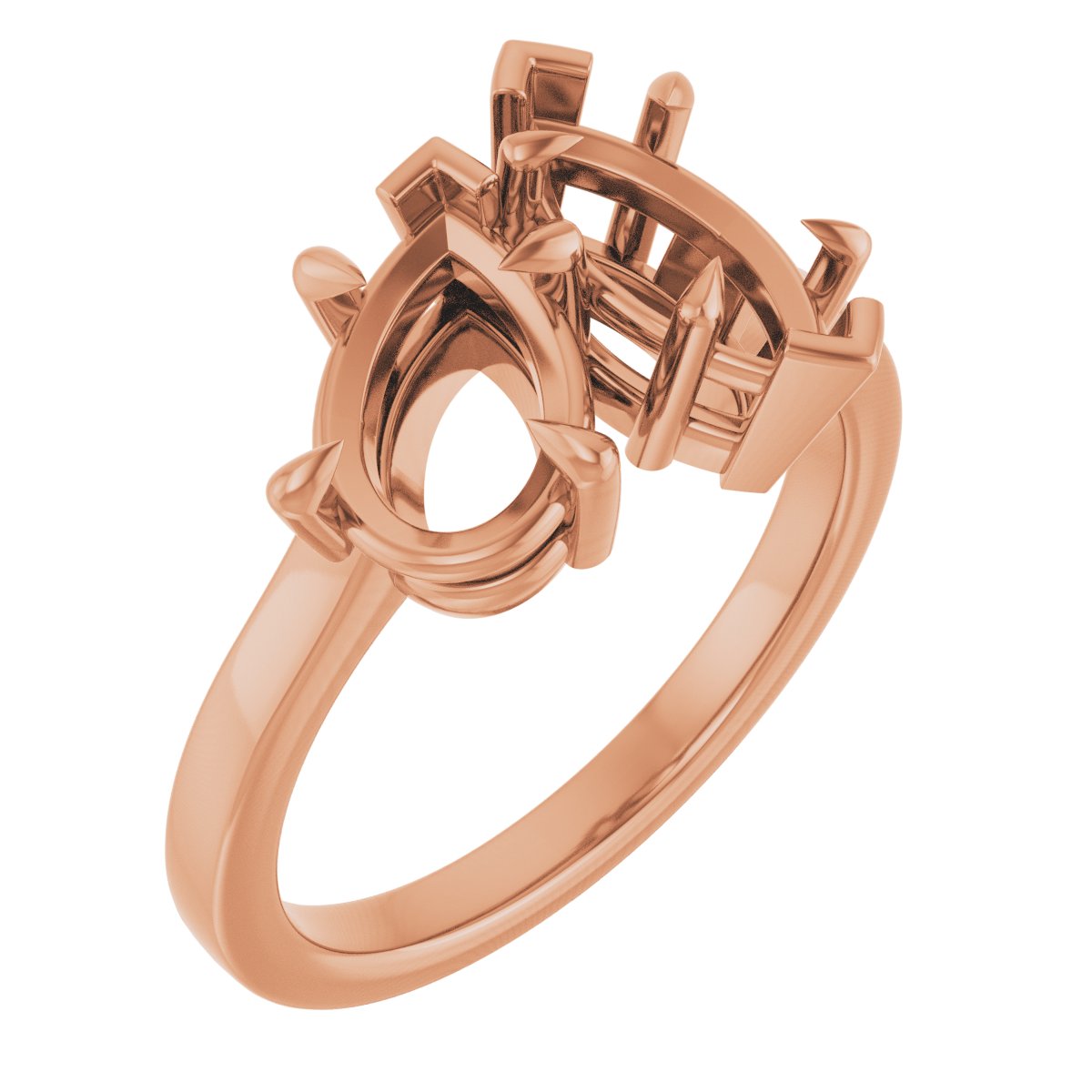 Claw-Prong Two-Stone Engagement Ring