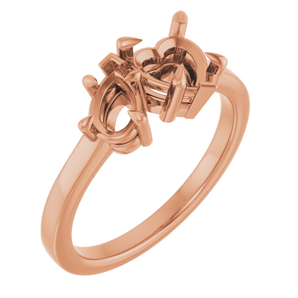 Claw-Prong Two-Stone Engagement Ring