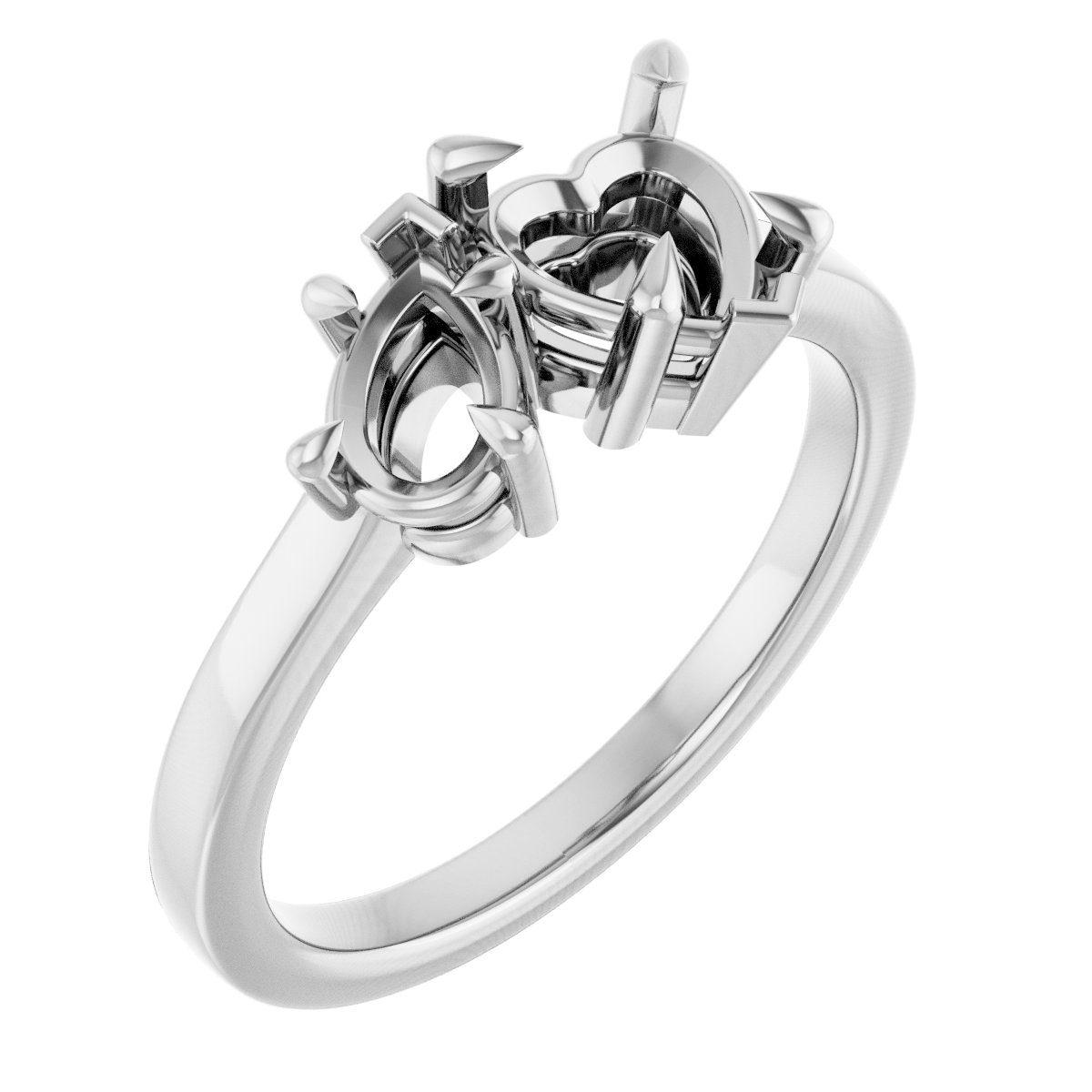 Claw-Prong Two-Stone Engagement Ring