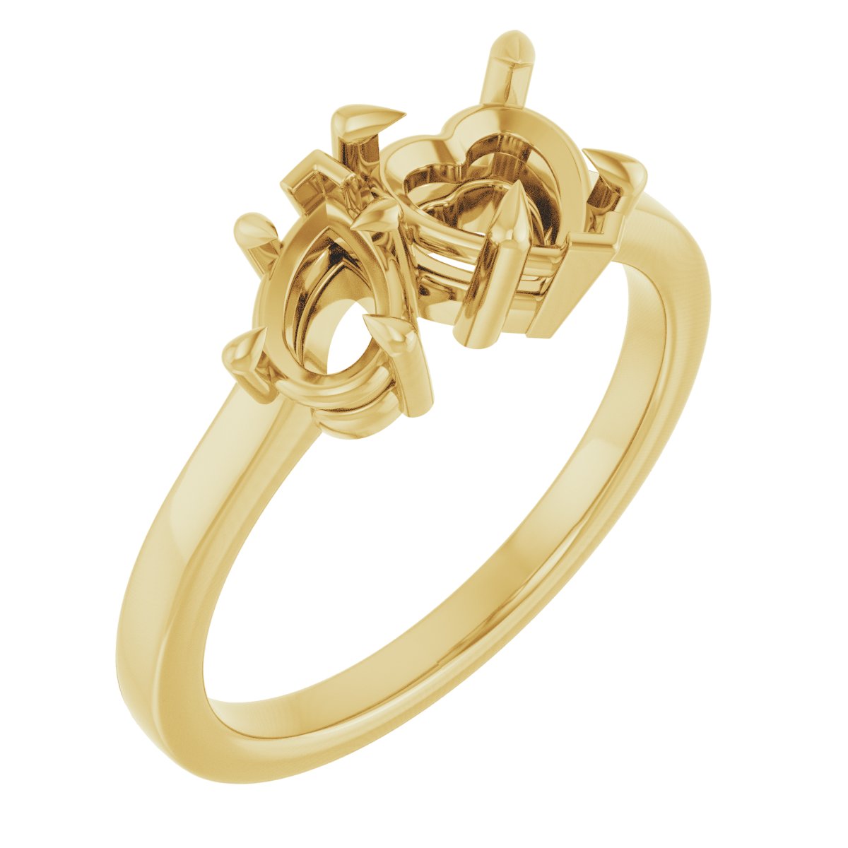 Claw-Prong Two-Stone Engagement Ring