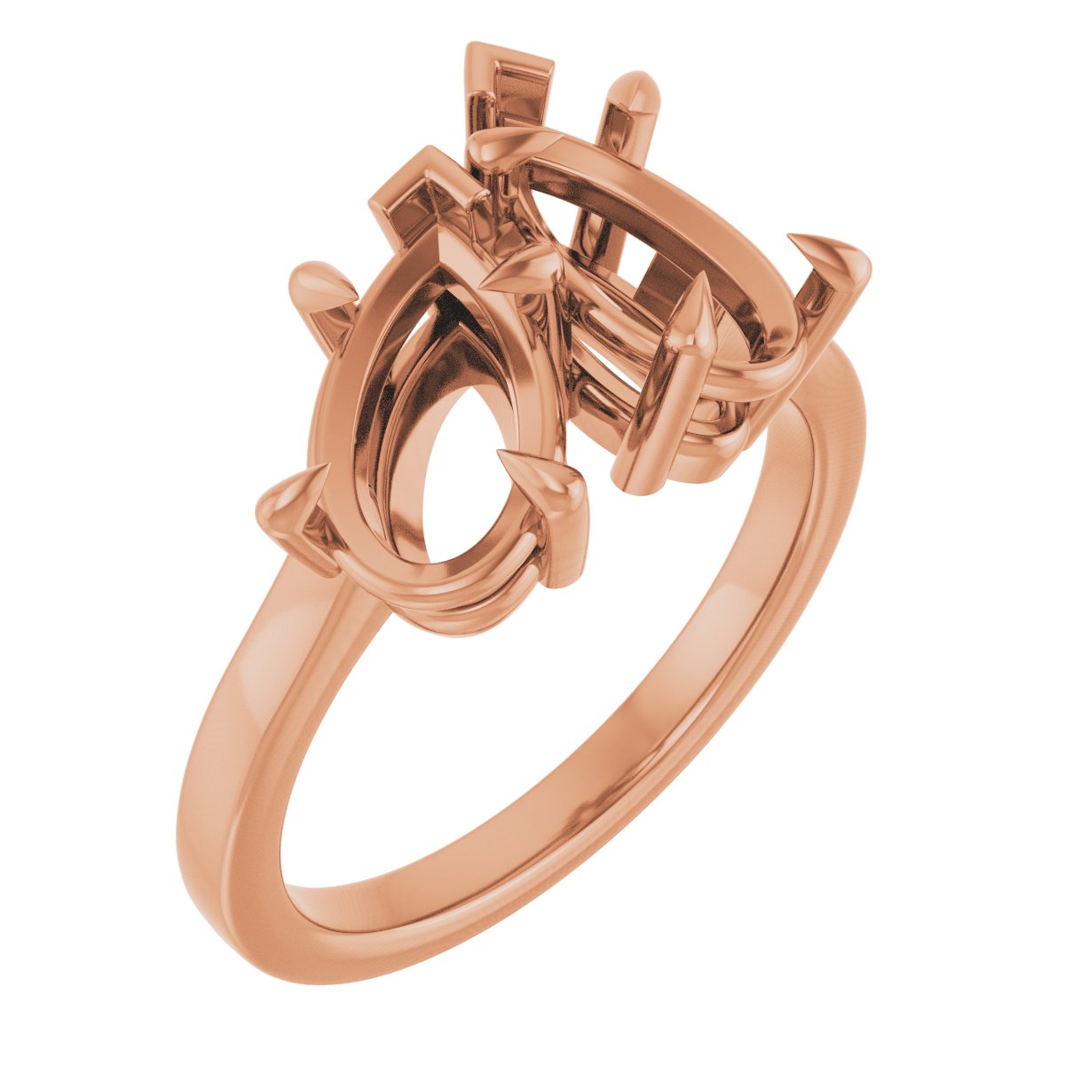 Claw-Prong Two-Stone Engagement Ring