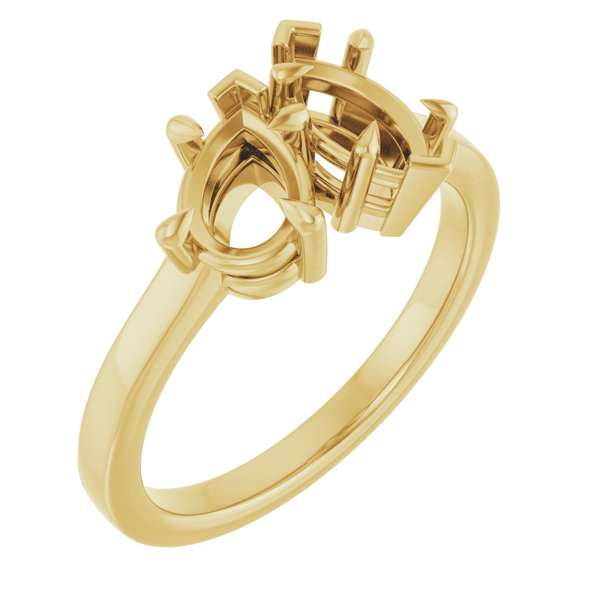 Claw-Prong Two-Stone Engagement Ring