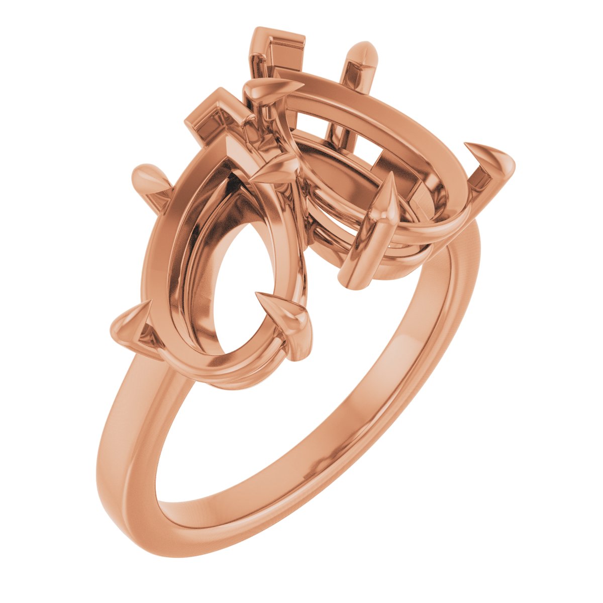 Claw-Prong Two-Stone Engagement Ring