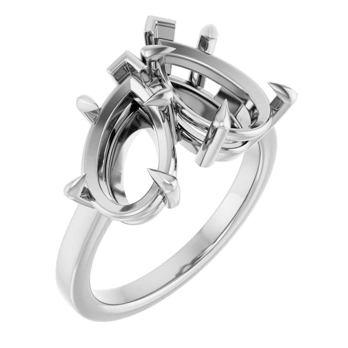 Claw-Prong Two-Stone Engagement Ring