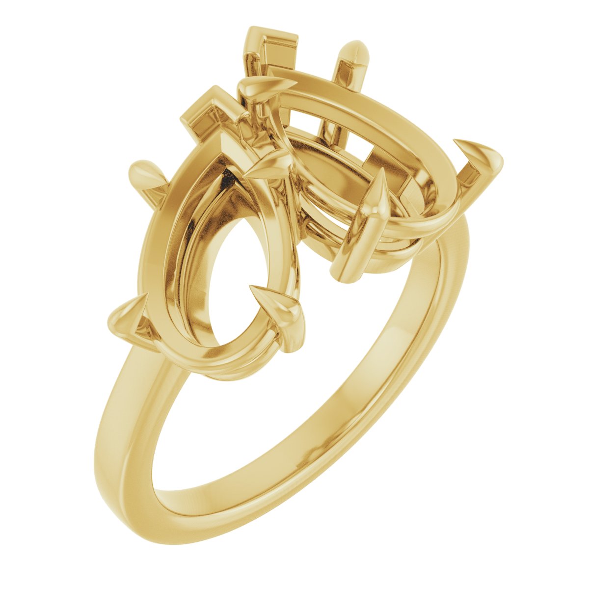 Claw-Prong Two-Stone Engagement Ring