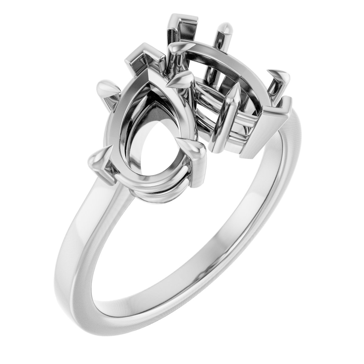 Claw-Prong Two-Stone Engagement Ring