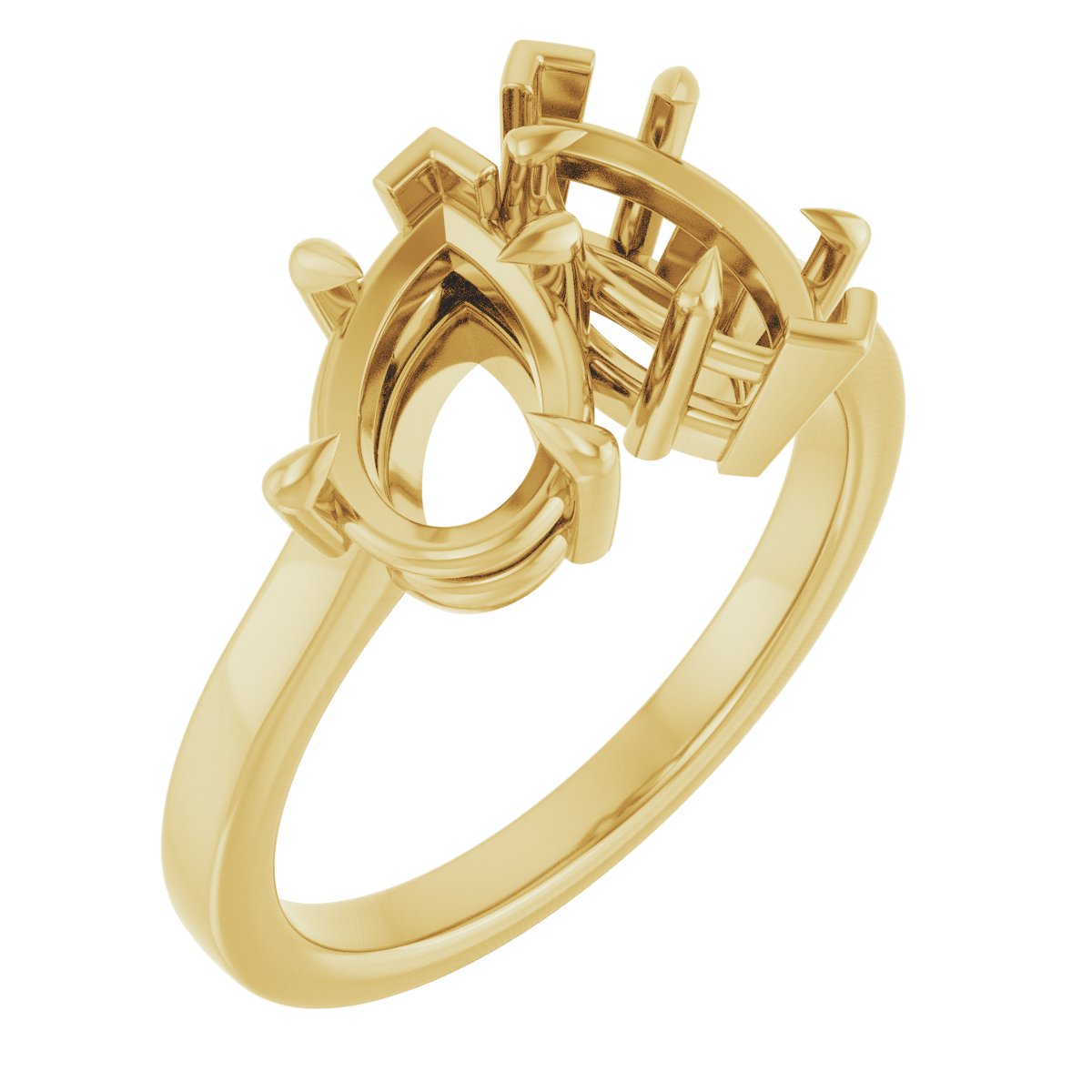 Claw-Prong Two-Stone Engagement Ring