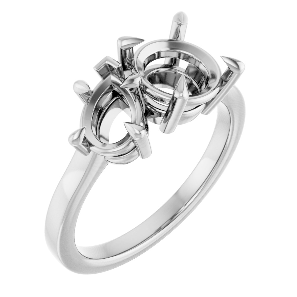 Claw-Prong Two-Stone Engagement Ring