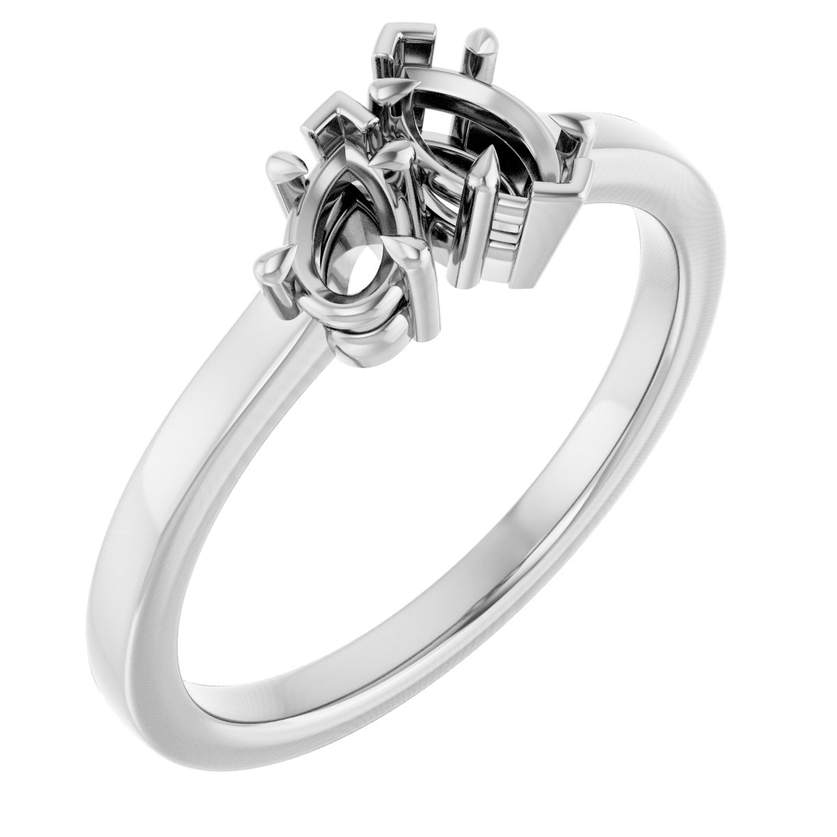 Claw-Prong Two-Stone Engagement Ring