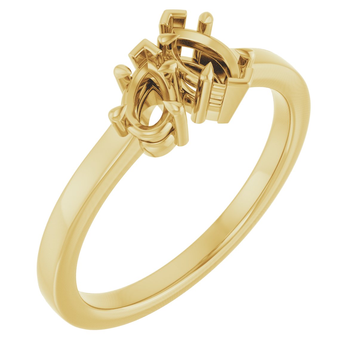 Claw-Prong Two-Stone Engagement Ring