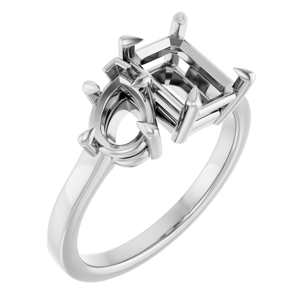 Claw-Prong Two-Stone Engagement Ring