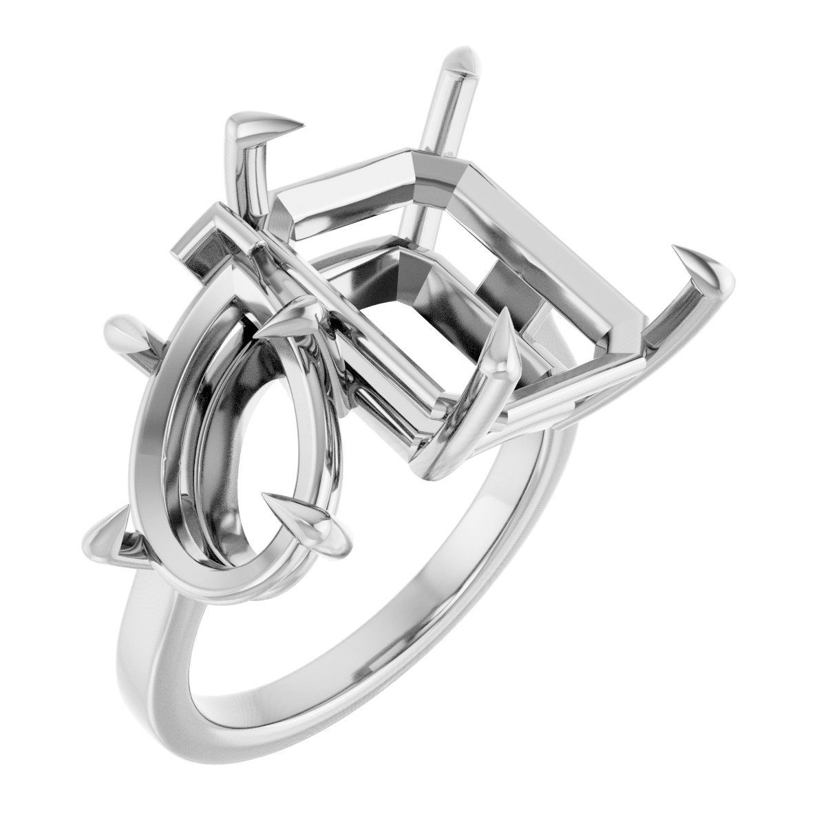 Claw-Prong Two-Stone Engagement Ring