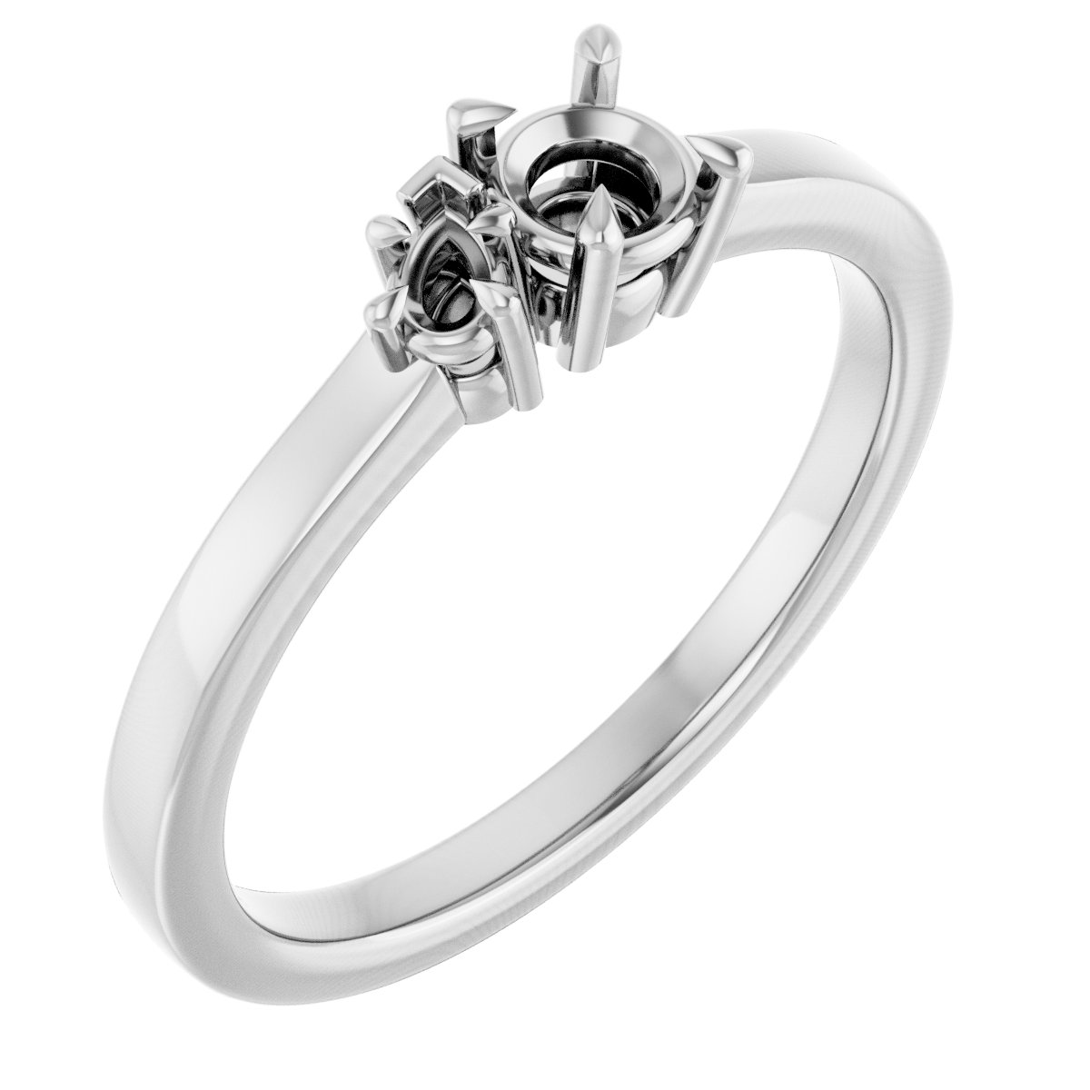 Claw-Prong Two-Stone Engagement Ring