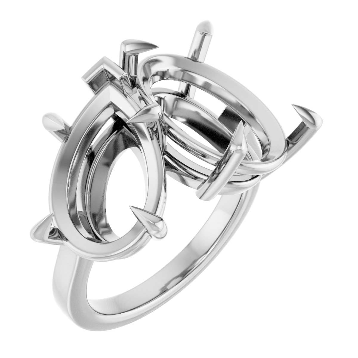 Claw-Prong Two-Stone Engagement Ring