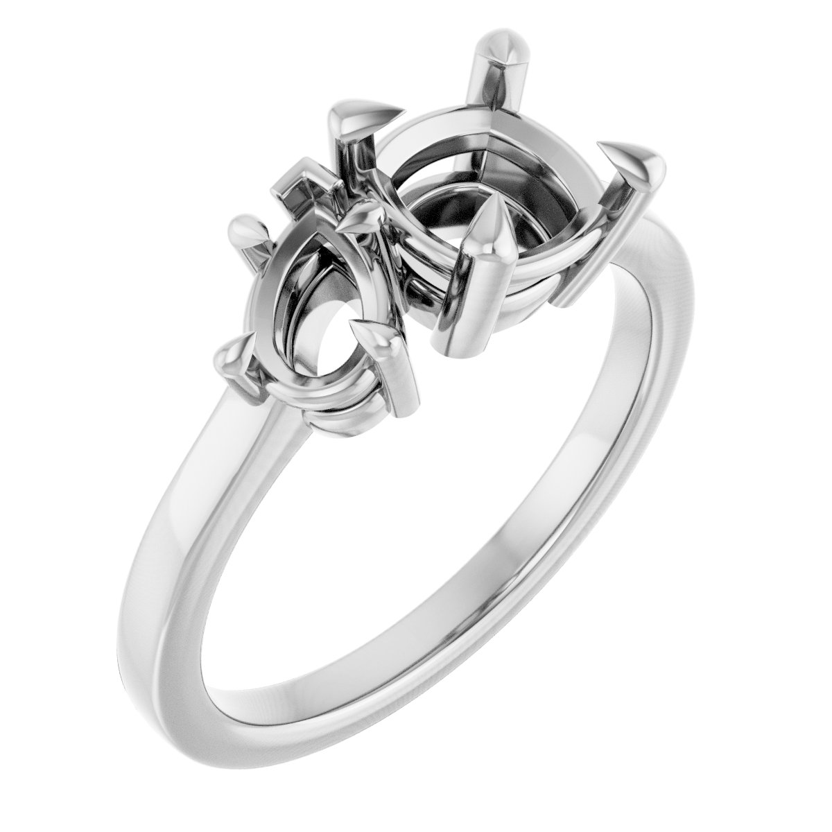 Claw-Prong Two-Stone Engagement Ring