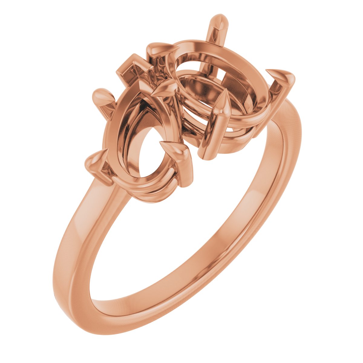 Claw-Prong Two-Stone Engagement Ring