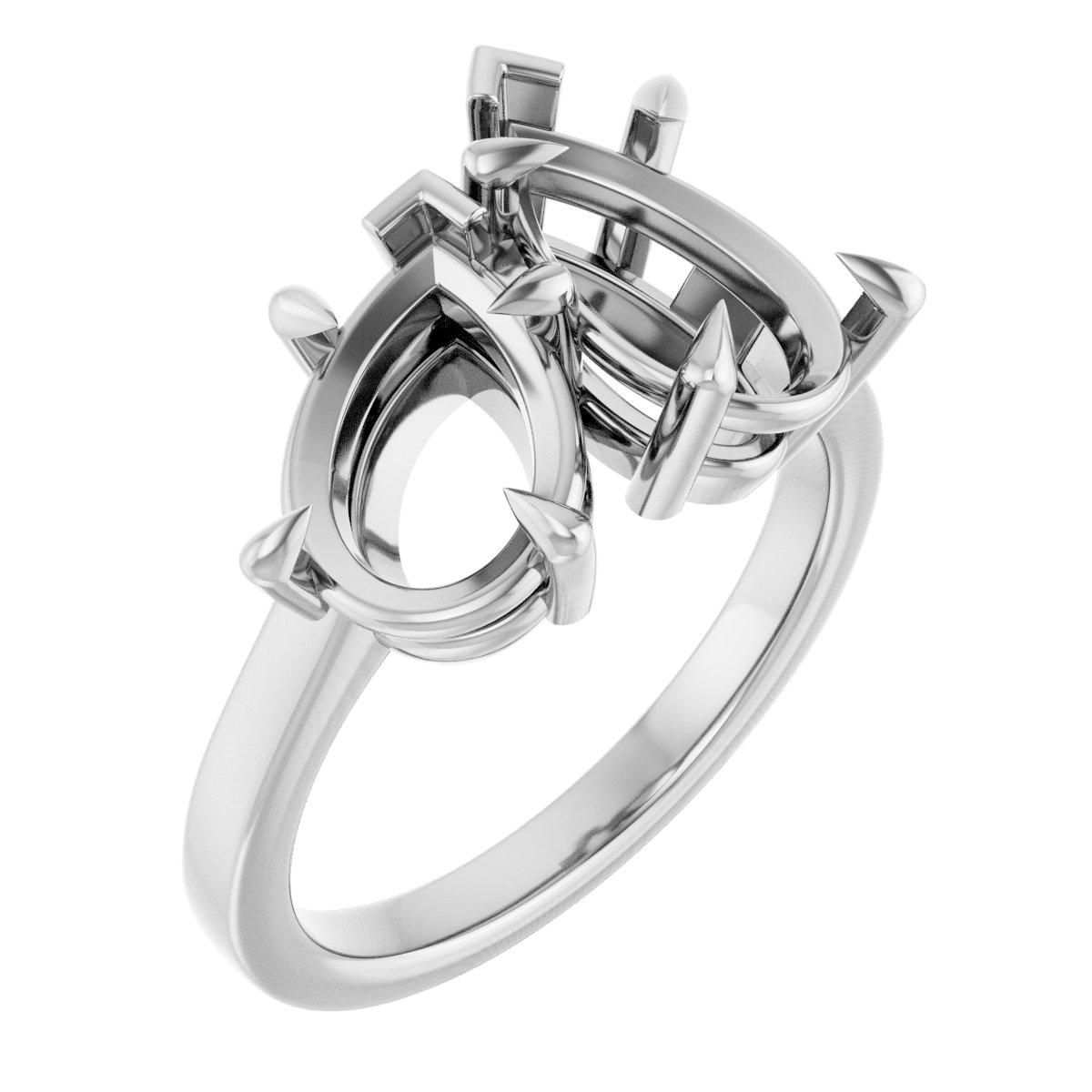 Claw-Prong Two-Stone Engagement Ring