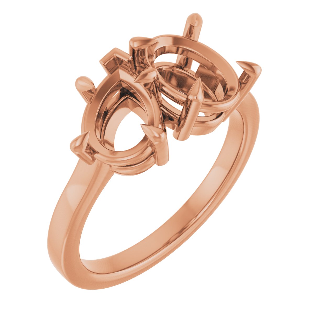 Claw-Prong Two-Stone Engagement Ring